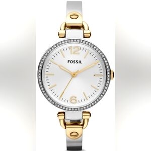 Fossil Georgia stainless steel two tone women's watch